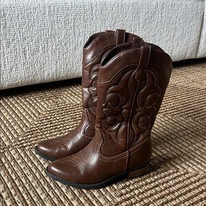 Cat & Jack Chocolate Brown Kids Cowboy Boots